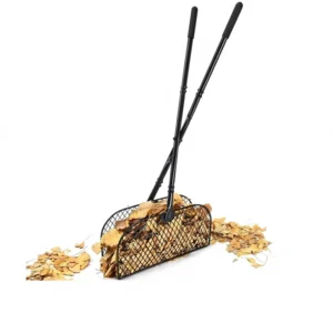 Leaf Grabbing Rake Long Handle Carbon Steel Handle Lightweight Multi Purpose Gardening Outdoor Camping Leaf Grass Collector