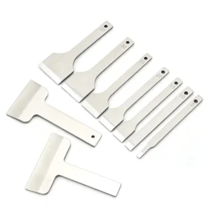 Leather Flat Chisel & Card Slot Punch Set 5 87mm Chrome Steel for Wallet Card Slot & Lacing Hole Cutting