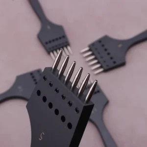 Leather Strap Round Punch Chisel Tool Steel 6.5mm Spacing 5 Hole Watch Strap Punching DIY Hand Tools