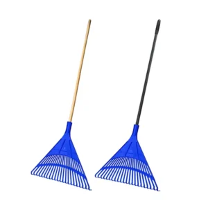 Light weight PP Plastic Rake with Wooden Handle Simple Design for Garden Leaves Cleaning