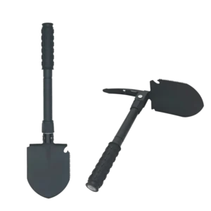 Lightweight Steel Folding Shovel Spade with Serrated Edge Backpacking Pick Carry Case for Camping Fire Pits Emergencies