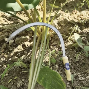 Long Hand Garden and Farming Cutting Manganese Steel Sickle Tool with Wood Handle African Long Curved Knife Sickle