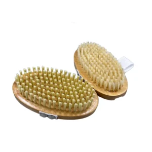 Long Handled Beechwood and Horse Hair Body Exfoliating Brush for All Skin Types