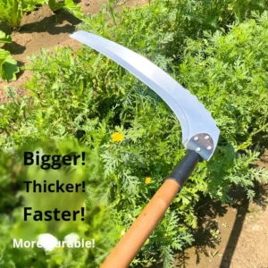 Long Handled Large Size Scythe Grass Cutting Agricultural Weeding Mowing Tool Sickle Blade for Reeds and Aquatic Plants