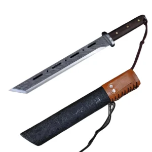 Longquan Forged Multifunctional Cooking Knife High Carbon Stainless Steel Integrated Wooden Handle Outdoor Cutting Knife