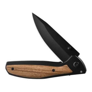 Low MOQ Stainless Steel Wooden Handle Steel Folding Pocket Knife Outdoor Camping Survival Knives
