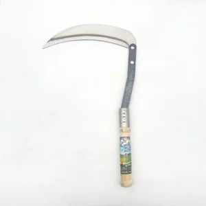 Low Price Good Quality Sharp Wide 25cm Blade Sickles with Wood Handle Made of Carbon Steel