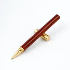 Low Profile Solid Wood Ballpoint Pens Luxury Metal Office Pen With Logo