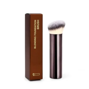 Luxurious Simple Single Makeup Brush Aluminum Handle Soft Vegan Hair Single Foundation Blush Brush