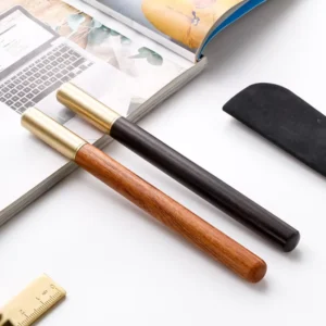 Luxury Black Wood Pens Luxury Blanks with 0.5mm Writing Width Ball Metal Gel Pens Custom Logo for Gifts Promotions