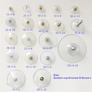 M4 M5 M6 M8 Strong Transparent Screw Suction Cup with Screw Nut