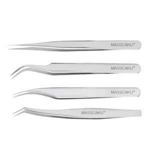 MASSCAKU Tweezers Eyelash Extension Great Precision Stainless Steel Mega Volume Fans Pick Up Eyelash Application Tools