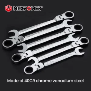 MAXPOWER Car Tools Auto Repair Ratchet Wrench Universal Flexible Reversible Head Wrench
