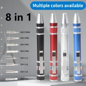 MT 1103 Black Multi purpose Screwdriver 8 in 1 Pen Type Disassembly Screwdriver Tools DIY Repair Tools