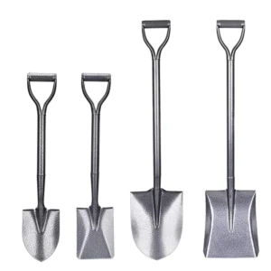 Manganese Steel Shovels & Spades with 23cm Blade Silver Color Steel Handle for Construction & Garden Use
