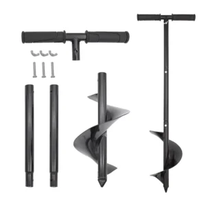 Manual Ground Drill Steel Earth Auger Drill Bit With T Handle for Planting Bulbs Digger and Plant Garden Digging Tools