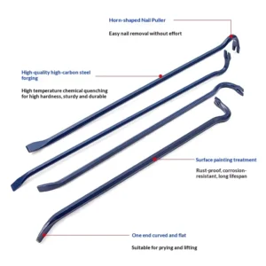 Manual Heavy Duty Tire Steel Pry Bar Customized Rescue Tool Crowbar