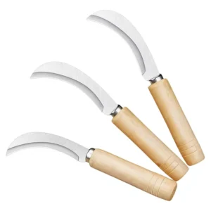 Manual Stainless Steel Wooden Handle Sickle Pineapple Peeler Fruit Peeler Multi-Functional Banana Cutter Chive Cutter