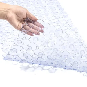 Massage Bubble Corner Shower Mat PVC Non Slip Bath Mat with Full Suction Cups Drain Holes Anti Slip Shower Pad