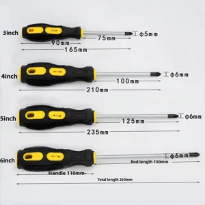 Massage Screwdriver Cross Head Strong Magnetic Chrome Plated Vanadium Steel Blade PP+TPR Handle 3-6 Inch OEM Optimal