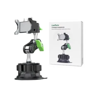 Metal Car Phone Holder Flexible Double Ball Head Arm Twist Lock Suction Cup Mount for Car Navigation Video Shooting