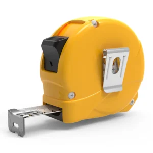 Metric 5M Steel Measuring Tape with Push Button Lock and High Visibility Case