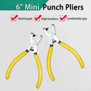 Mini Belt Hole Punch Pliers & Leather Punch Tool Spring Loaded for Watch Straps Bags & DIY
