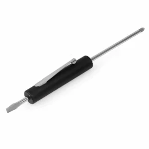 Mini Screwdriver Flat Tip with Phillips Top and Pocket Clip with Magnet Top
