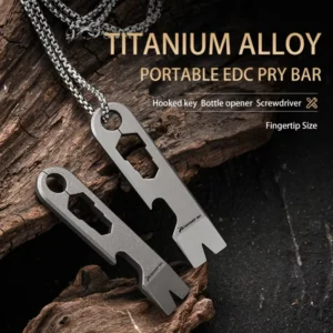 Mini TC4 Titanium Pry Bar Portable Bottle Opener Screwdriver Corrosion Resistant 3 Year Warranty Camping Hiking