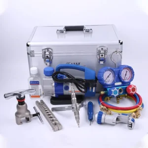 Mini Vacuum Pump Multi functional Refri All in 1 Portable Box Set A c WK 7P Charging Hose Expanding Flaring Tool Manifold Gauge