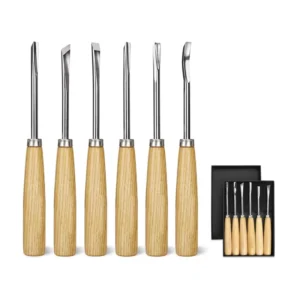 Mini Wooden Carving Tools Set of CR-V Blade Carpenter’s Chisels for Metal & Wood Work Steel Handle