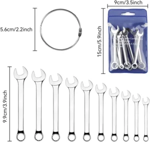 Mini Wrench Set Open End Wrench Combination Wrench Small Wrench Set Metric and SAE Professional CR V Multi Hand Tool