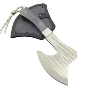 Miniature Kitchen Axe for Home Use with a Wooden Handle and a Stainless Steel Forged Blade Suitable for Chopping Vegetables