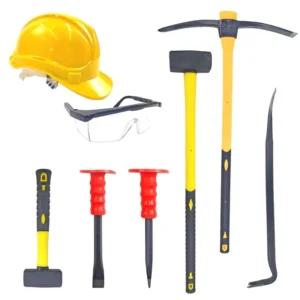 Mining Tools Hammer Working Chisel Construction Pickaxe Geology Safety Hand Tools Set