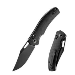 Modern Tactical Folding Knife Black Fold Blade Camping Knife 14C28N Steel Outdoor Hunting Knife with Black G10 Handle