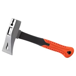 Multi-Function Axe with Polished Forged Steel Head and Black-Orange Non-Slip Fiberglass Handle