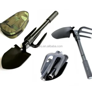 Multi Function Garden Yard Tool Steel Outdoor Folding Shovel with Fork Rake Mini Camping Foldable Shovel Tactical Handle Spade