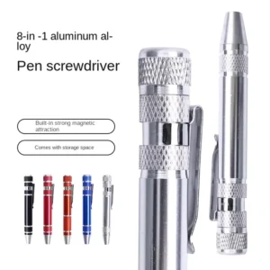 Multi function 8 in 1 Phillips Head Screwdriver Tools Steel Pen Style Screwdriver