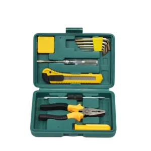 Multi functional 12 Pcs Household Tool Set Portable Hand Tool Kit with Plastic Storage Case for Daily Home Repair