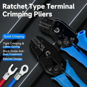 Multi purpose Ratchet Type Wire Crimping Pliers Cold pressed Non Insulated Terminal Crimping Tool for Electricians