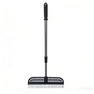 Multifunction 2 in 1 Adjustable Artificial Turf Grass Rake Cleaning Brush with Telescopic Handle Household Garden