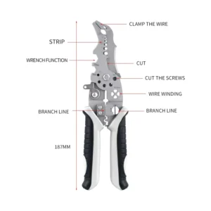 Multifunctional DIY Grade Steel Wire Stripper Crimper Cable Cutter Pliers Multipurpose Electrical Wire Stripping Tool
