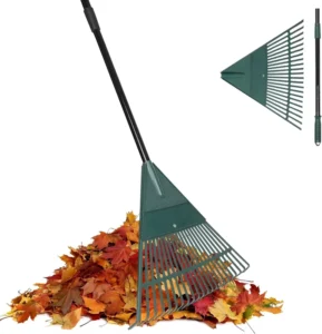 Multifunctional Garden Leaf Rake Rust Protection Coated 30 Tines 24 Inch Wood Handle Custom Logo Plastic Tines Outdoor