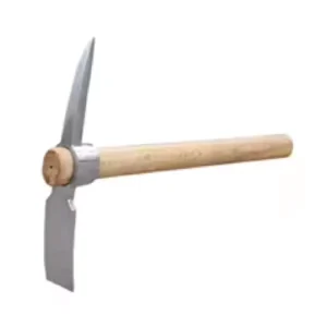 Multifunctional Heavy Duty Mn Steel Pick Axe with Wooden Handle Outdoor Camping Sports DIY Grade Hoe Product for Entertainment