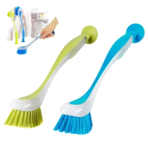 Multifunctional Long Handle Kitchen Brush with Vertical Suction Cup Dish Cleaning Artifact Plastic Pot Brush