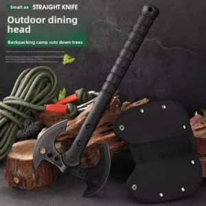 Multifunctional Outdoor Tactical Camping Axe with Stainless Steel Blade for Chopping Wood Mountain Climbing Carpentry