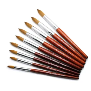 Nail Art Brush Red Wood Handle Customized Kolinsky Acrylic Nail Brush