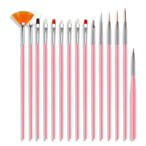 Nail Brush for Manicure Gel Brush for Nail Art 15Pcs Set Ombre Brush for Gradient for Gel Nail Polish Painting Drawing