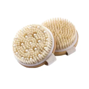 Natural Boar Bristles Body Scrubber Dry Brushing Shower Brush Exfoliating Bath Brushes Sponges Scrubbers for Beautiful Soft Skin
