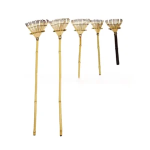 Natural Large Handmade Bamboo Rake for Garden Yard Customized Size Eco friendly Lawn Rake
